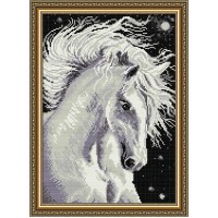 Набор алмазной вышивки "Лошадь белая".